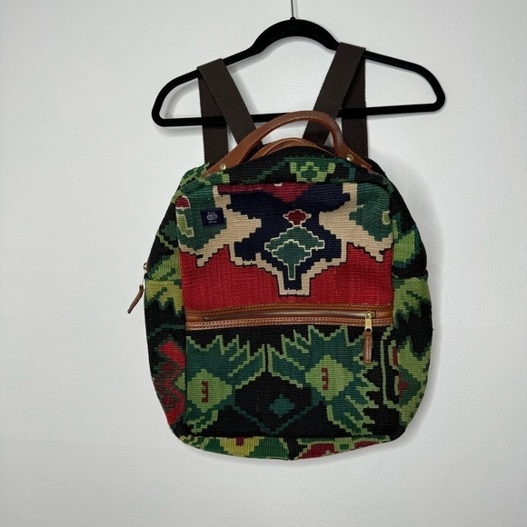 Res Ipsa Moroccan embroidered multicolor Kilim backpack - Picture 1 of 10